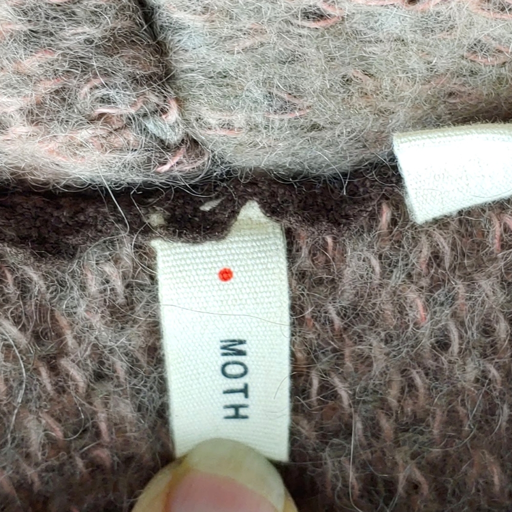 Anthropologie Moth Womens M Soft Woodland Plaid Mohair Wrap Cardigan Coat - Picture 8 of 9